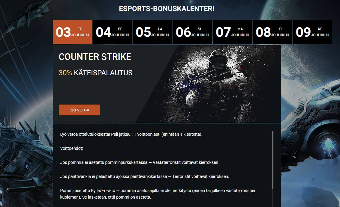 Calendrier des bonus